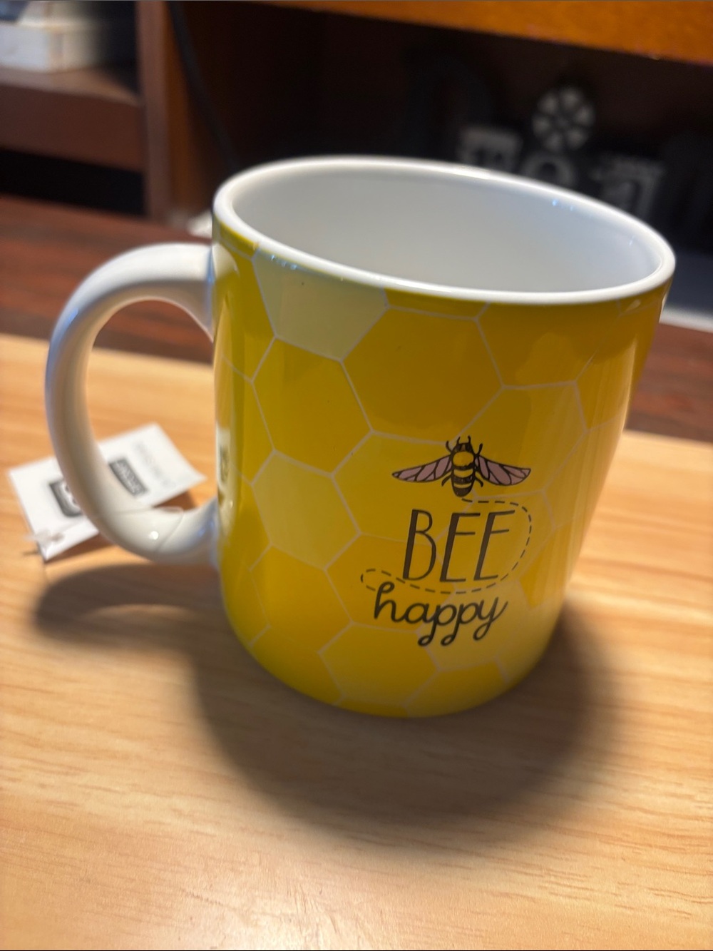 GiftCraft Bee Happy Yellow Ceramic Mug - Picture 4 of 8